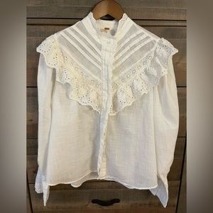 NWOT Free People Hit the Road Button-Down, White, Size S